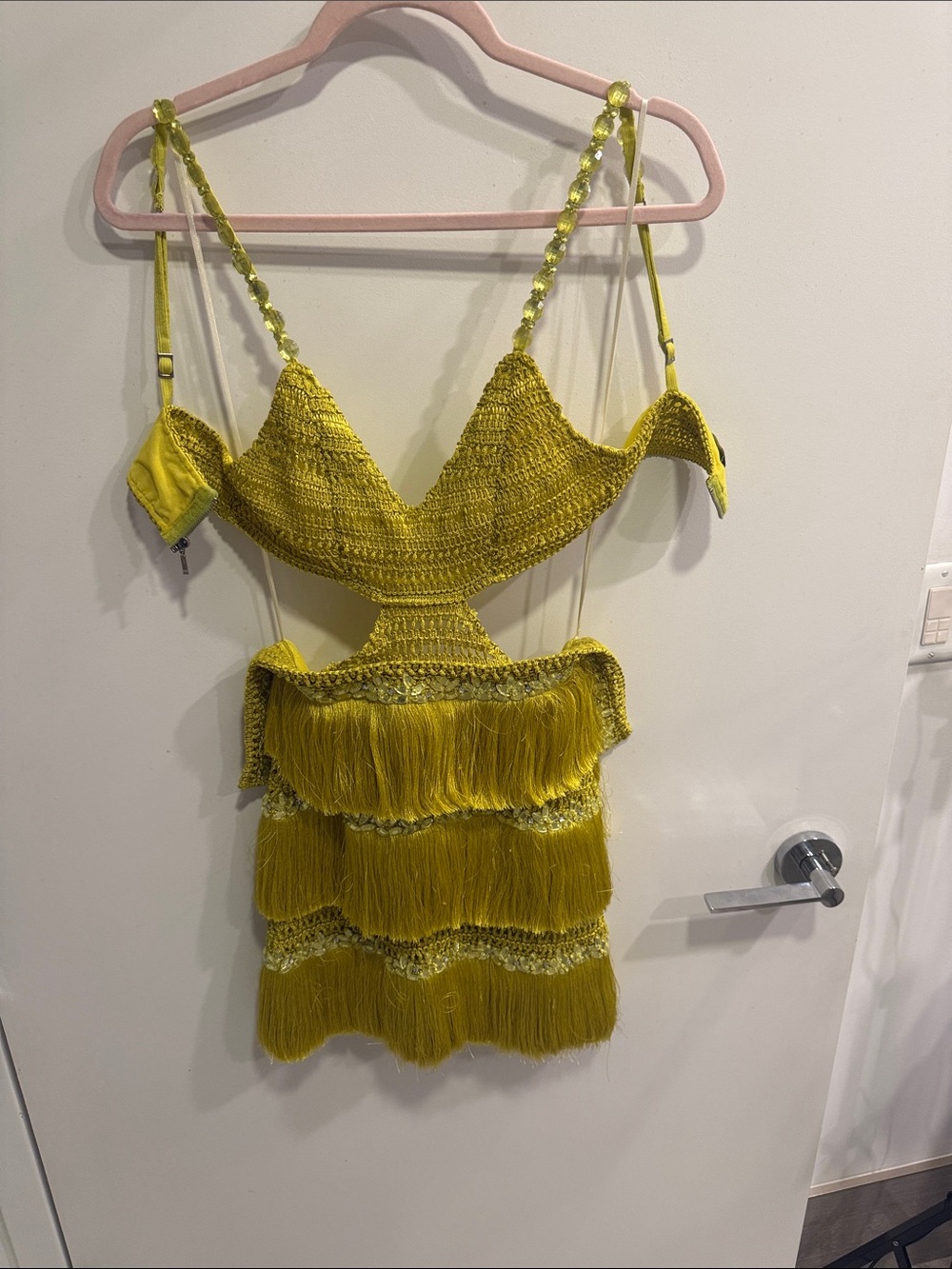 PatBO Yellow Fringe Crochet Camisole - Picture 3 of 7